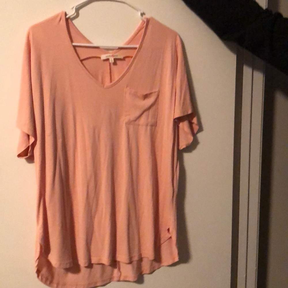 Pink V neck with pocket
